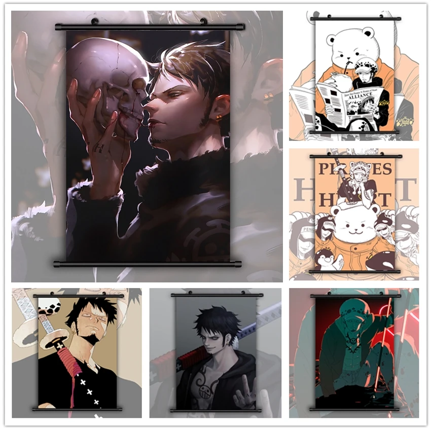 One Piece Trafalgar Law Heart Pirates HD Печать настенный постер прокрутка | Дом и сад
