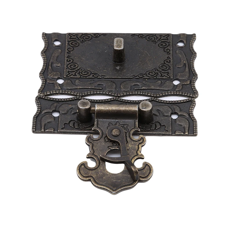 Retro Bronze Colour Metal Hook Buckle Decorative Box Hasp Antique Latches Catches For Wooden Cases Jewelry Box Home Tools