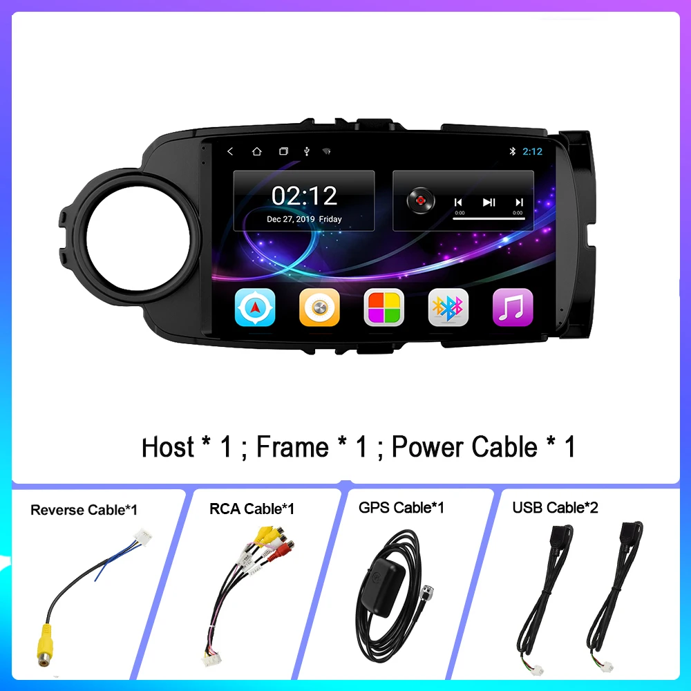 Android 10 Car For Toyota Yaris 2012 2013 20014 2015 2016 2017 GPS Navigation  DSP Carplay 4G WIFI BT 2 Din Radio Player No DVD
