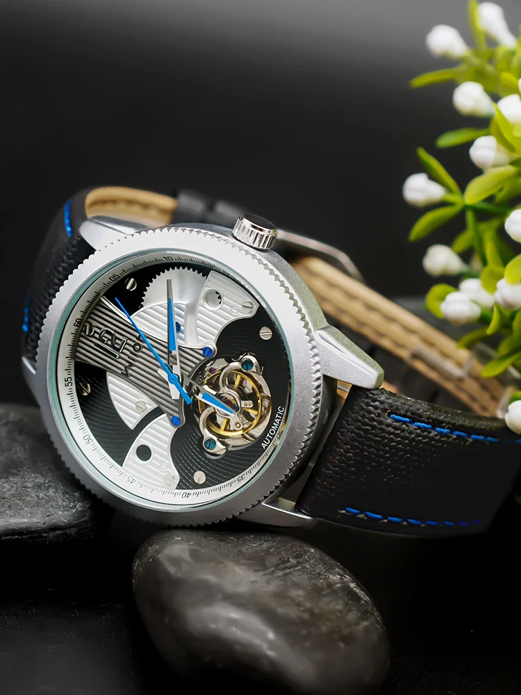 2021 New Watch Mechanical Full Automatic Hollow Out Men's Business Trend Student Tourbillon Waterproof Black Technology | Наручные