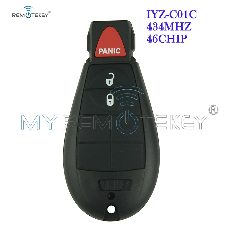 Remtekey #0 IYZ-C01C Smart Remote Key Fobik For Chrysler Town & Country 300 2008 2009 2010 2011 2012 2 Button With Panic 434mhz