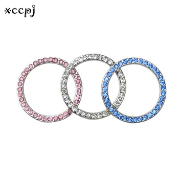 

XCCPJ 3 Pcs Universal Hot Sell Bling Auto Start Ring Switch Decoration Car Accessories One Button Decorative Diamond Rhinestone