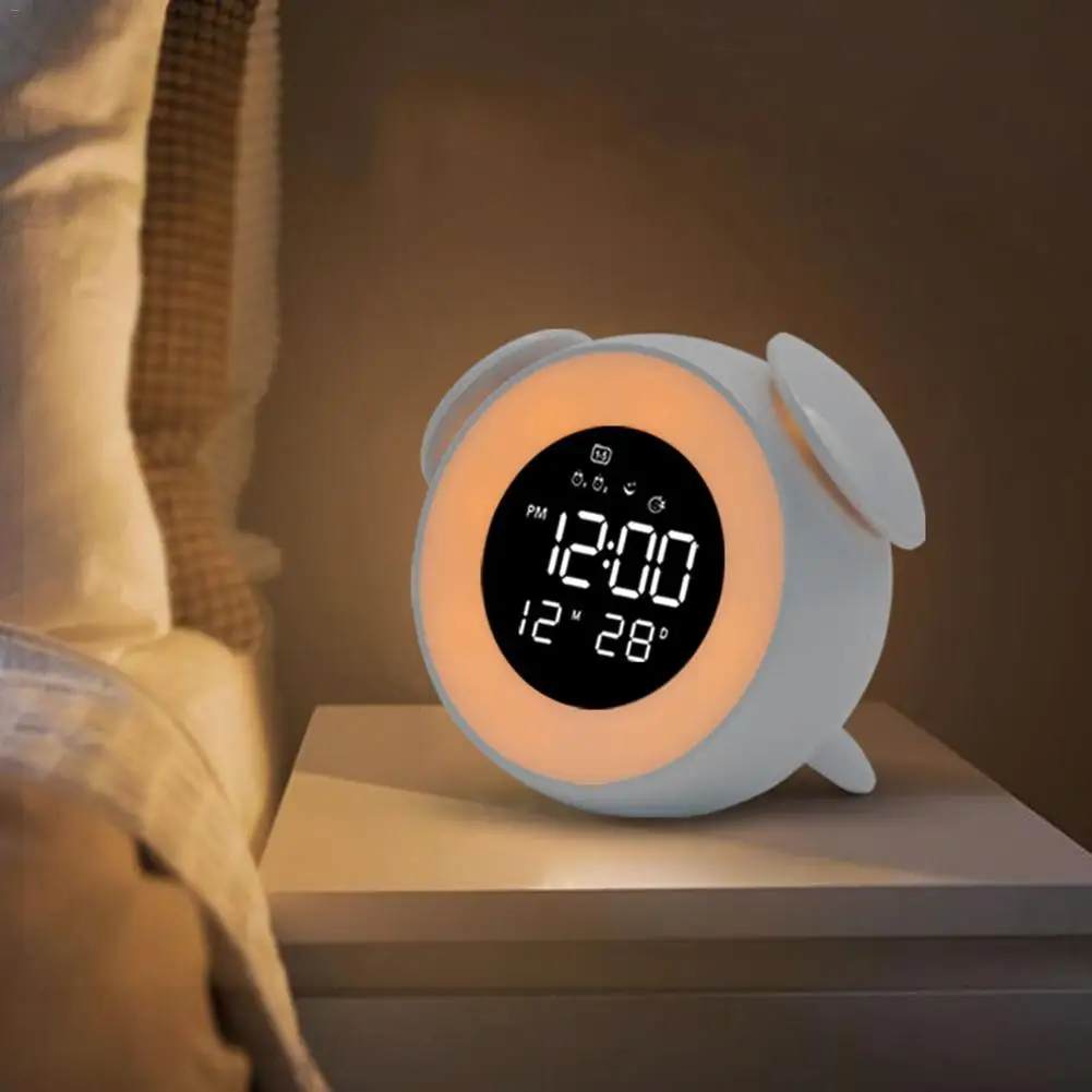 

USB Power Digital Bedside Alarm Clock Touch Sensor Morning Snooze Wake Up Clock LED Night Light For Home Table Decoration