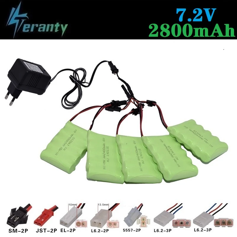 

(SM Plug) Ni-CD 7.2v 2800mah Battery + USB Charger For Rc toys Car Tank Train Robot Boats Guns AA 7.2v Rechargeable Battery Pack