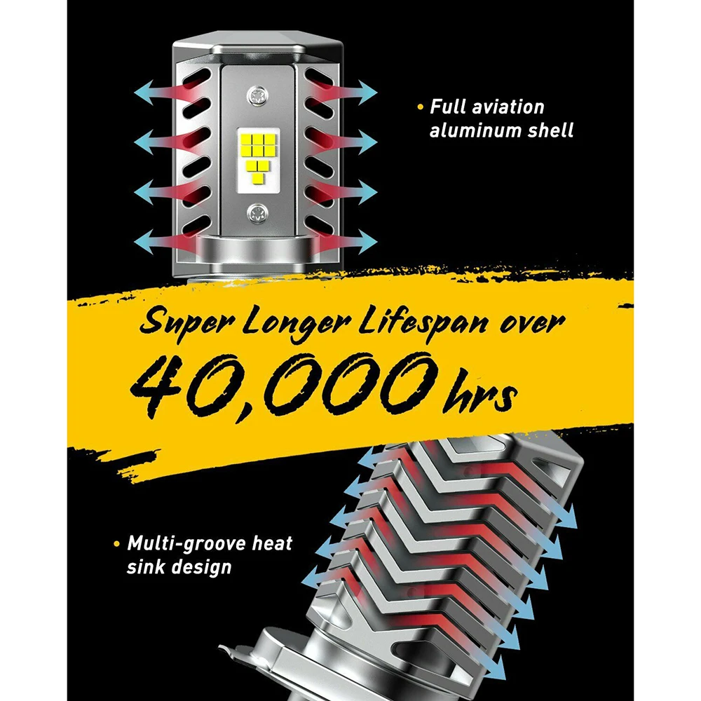 1 шт. H4 9003 HB2 светодиодный фонарь для мотоцикла дальний/ближний свет 6500K Высокая мощность