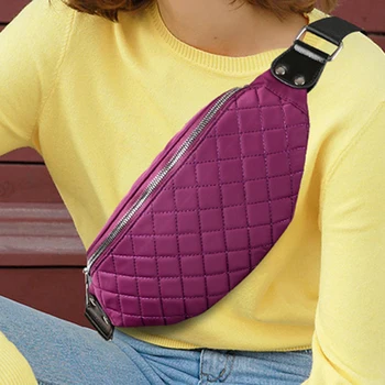 

Original New Diamond Plaid Unisex Waist Bag Fashion Hip Hop Style Retro Pocket Cool Girls Waist Bags For Women 2020