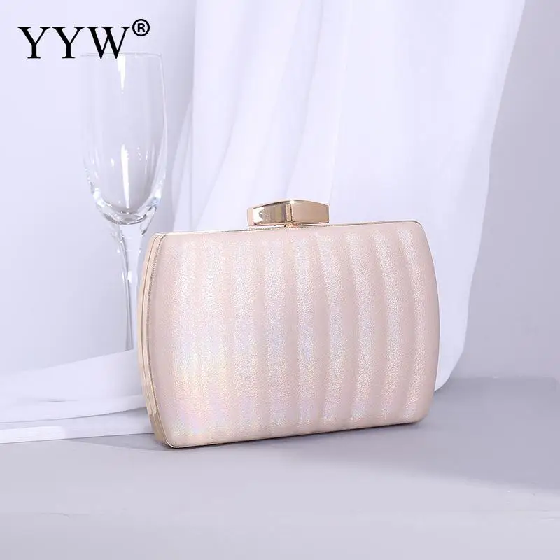 

YYW Branded Bags 2021 Luxury Evening Bags For Women Smooth Leather Shoulder Bags Party/Wedding/Banquet/Dinner Champagne Clutch