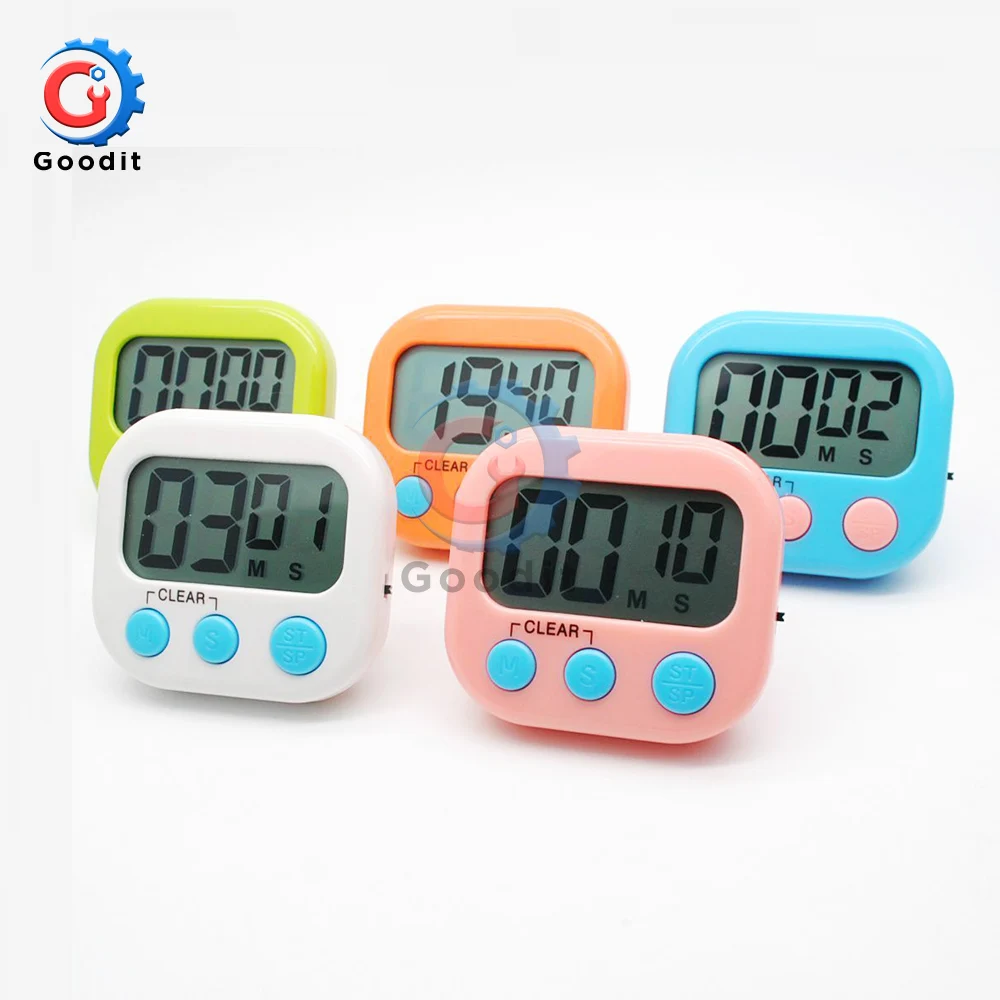 

Large LCD Digital Kitchen Cooking Timer Count-Down Up Alarm Clock Loud Magnetic with Stand Kitchen Timer Practical Cooking Timer