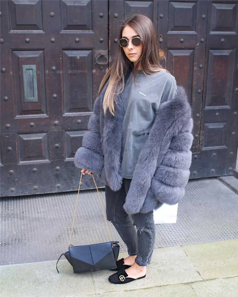 New Autumn Winter Fur Coat Women Clothes High Quality faux fox Fur overcoat Plus Size Thicken Warm Long Coats Female