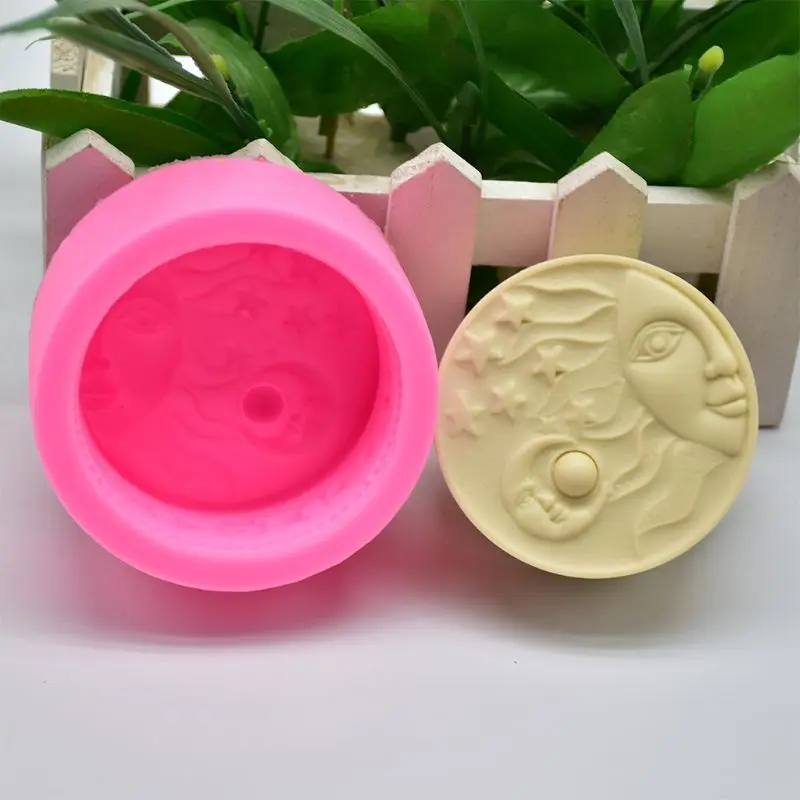 Sun and Moon Handmade Soap Silicone Mold DIY Baking Cake Fondant Decoration Epoxy Mould T4MD