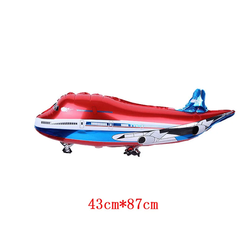 red plane Воздушные шары из фольги с мультяшным автомобилем, лодка, пингвин, медведь, капитан, глобс, детские надувные игрушки на день рождения, вечерние детские украшения - Цвет: red plane