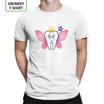 

Cute Tooth Fairy T-Shirts for Men Dentist Dental Dentistry Hygienist Vintage Tees O-Neck 100% Cotton Clothes Adult T Shirt
