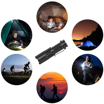 

Mini Q5 adjustable focus glare LED flashlight AA/14500 LED flashlight bicycle outdoor hiking camping Portable flashlight torch
