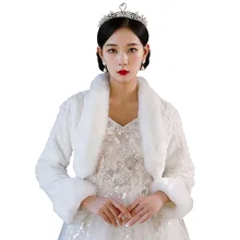 

Bride Wedding Faux Fur Bolero Jacket Warm Fur Wrap Shawl Bridal Fur Stole Wraps Winter Capelet Short Coat for Women and Girls