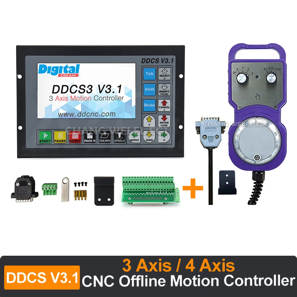 

Ddcsv3.1 3/4 Axis 500khz G Code Controller Offline Replacement Mach3 Usb Cnc Controller For Cnc Milling And Drilling+mpg