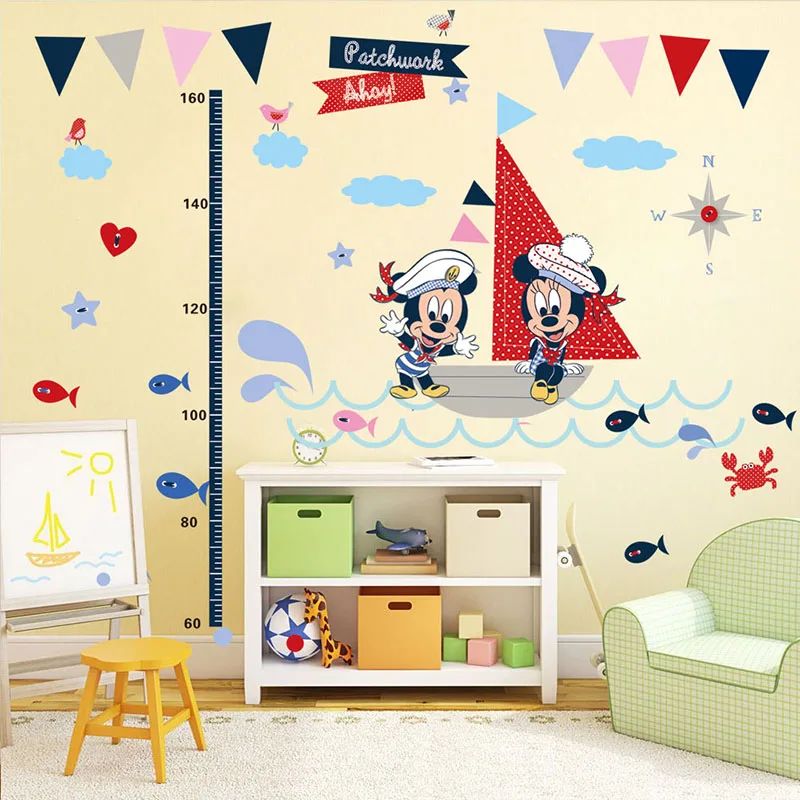 Cartoon Disney Minnie Mickey Mouse Growth Chart Wall Sticker For Home Decor Kids Bedroom Accessories Growth Chart DIY PVC Decals Cartoon Disney Minnie Mickey Mouse Growth Chart Wall Sticker For Home Decor Kids Bedroom Accessories Growth Chart DIY PVC Decals