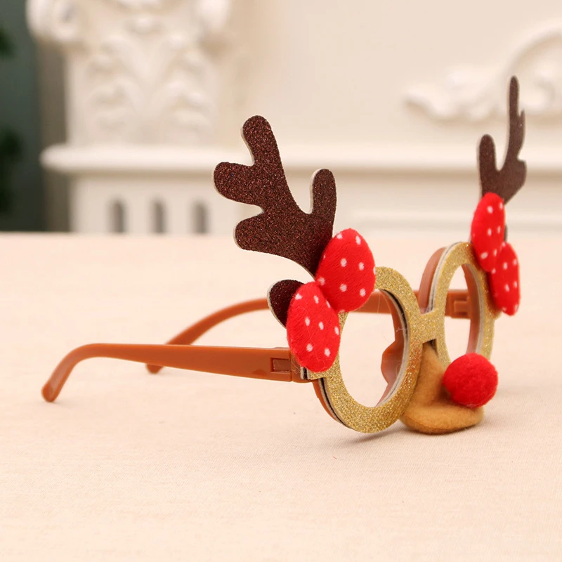 Рождественские очки Рамка Мультфильм рождественские украшения Дети Праздник партия креативный подарок игрушки маленькие подарки рождественские украшения - Цвет: Deer Horn