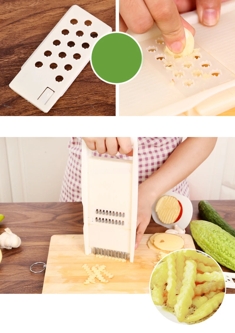 6 Pcs/set Grater Stainless Steel Multi-function Creative Vegetable Cutter Vegetable Slice Kitchen Tool