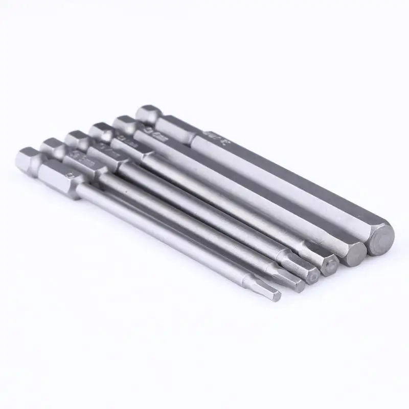 6pcs 100mm Length 1/4 Inch Hex Shank Magnetic Hexagon Head Screwdriver Bit Set H2.5 H3 H4 H5 H6 H8 Drill 1 | Инструменты