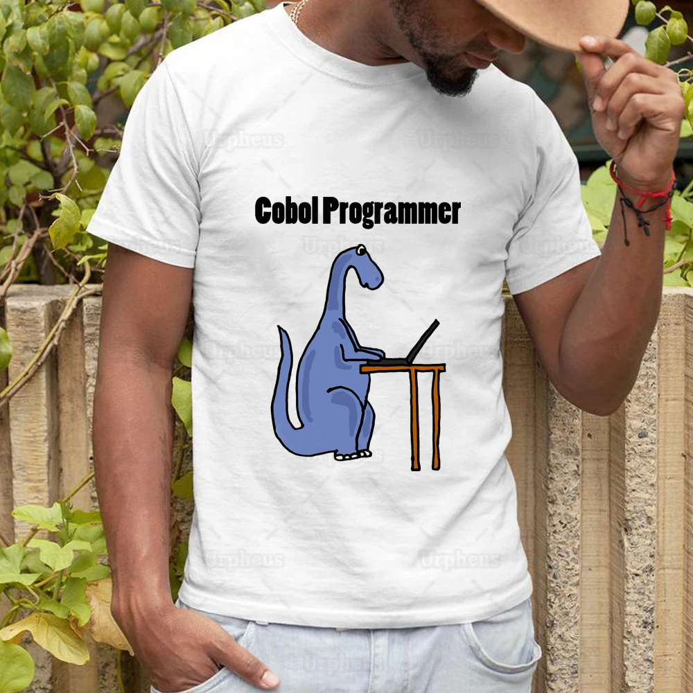 

Cute Funny COBOL Programmer Shirt Dinosaur Programmers Funny Tshirt Top Tees