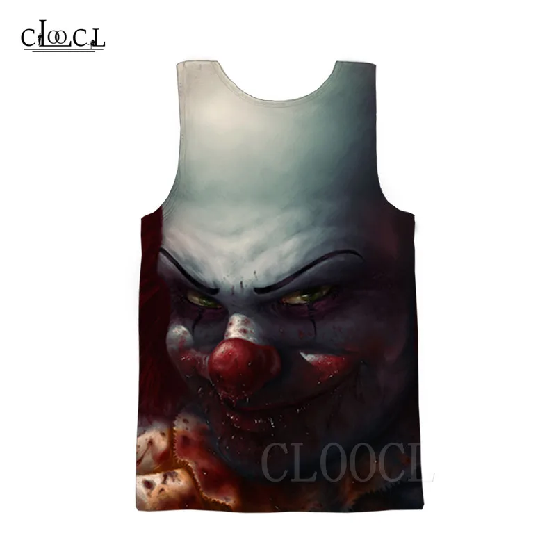 It Chapter Two Clown 3D майка с принтом для мужчин и женщин, летняя уличная одежда, жилет с клоуном, рубашка без рукавов, модные топы на бретелях, Мужской пуловер