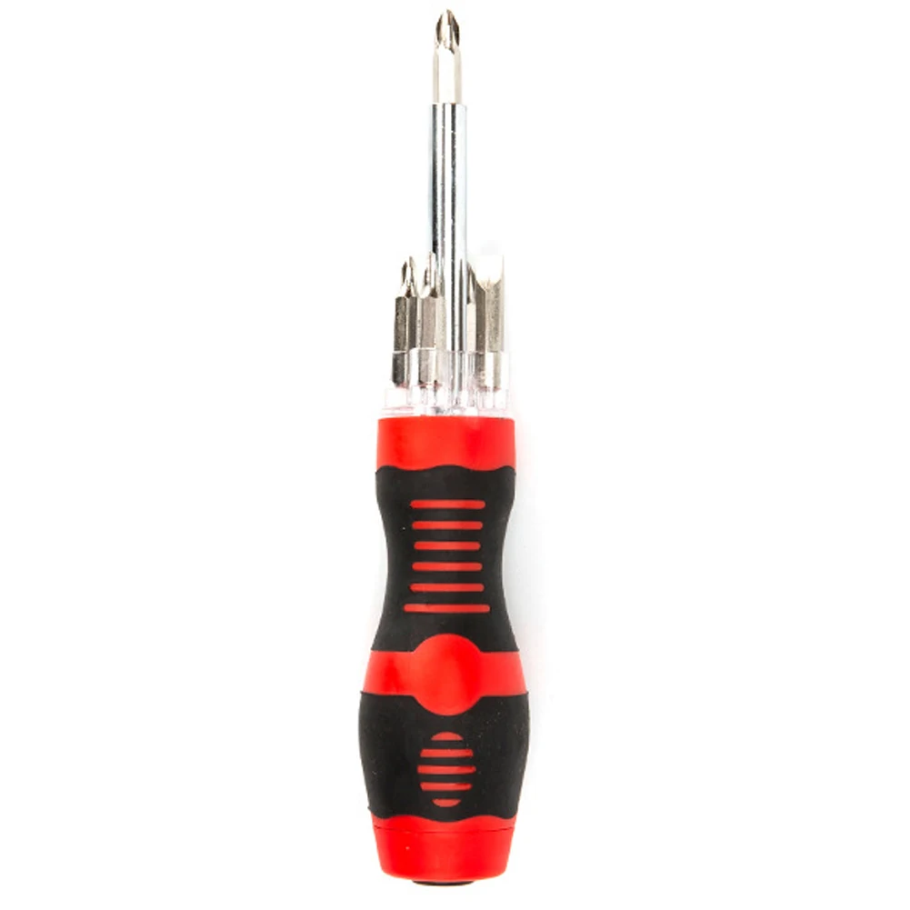 

Multifunction Screwdriver Tool 5 Bit Heads TPR Handle with LED Light JA55