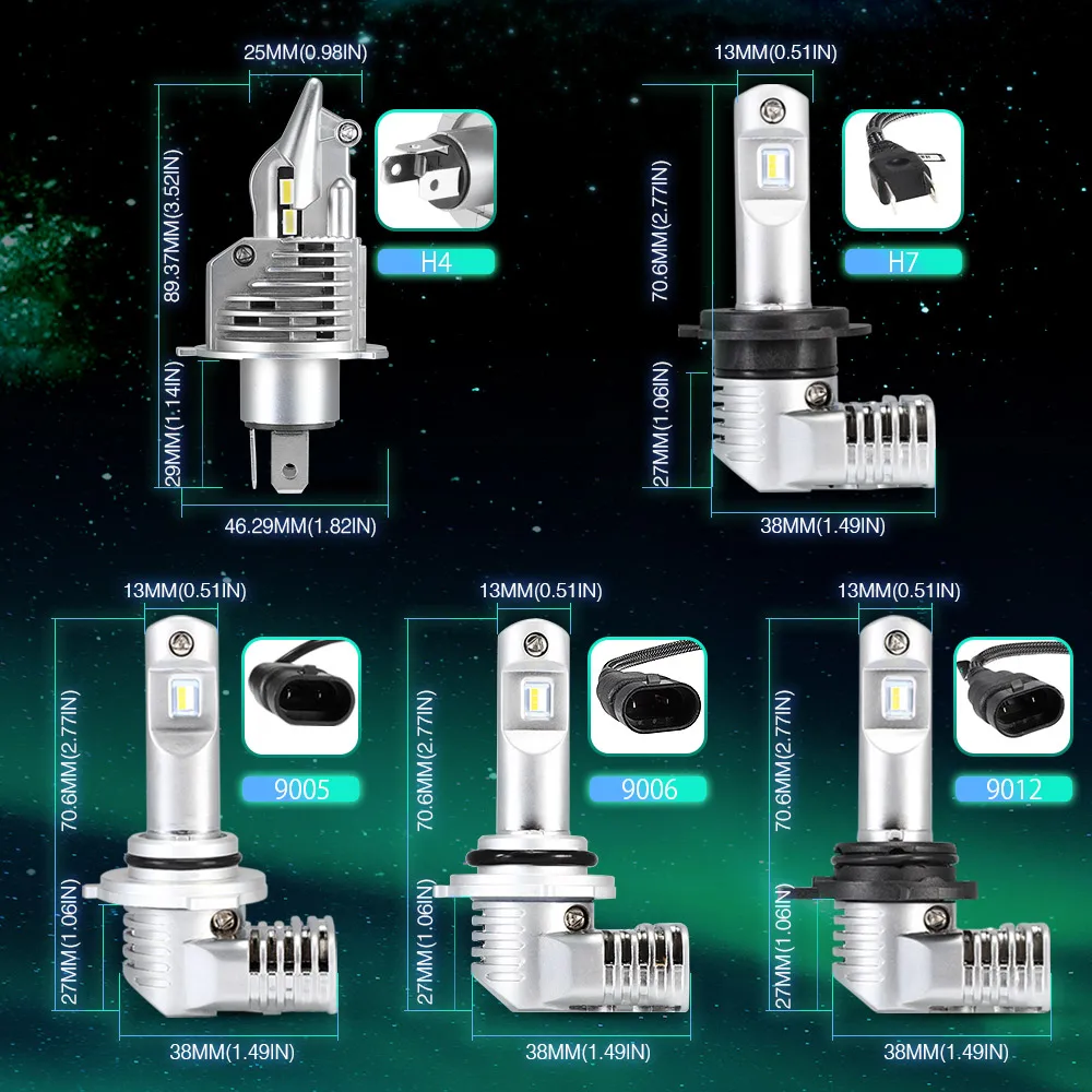 NOVSIGHT H4 светодиодный светильник H7 H11 H16JP 9005 9006 9012 P13 PSX24W PSX26W 50 Вт 10000LM 6500K|Передние