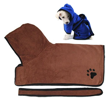 

Dog Bathrobe XS-XL Pet Soft Microfiber Super Absorbent Microfiber Drying Towel Robe with Hood/Belt for Large Medium Small Dogs