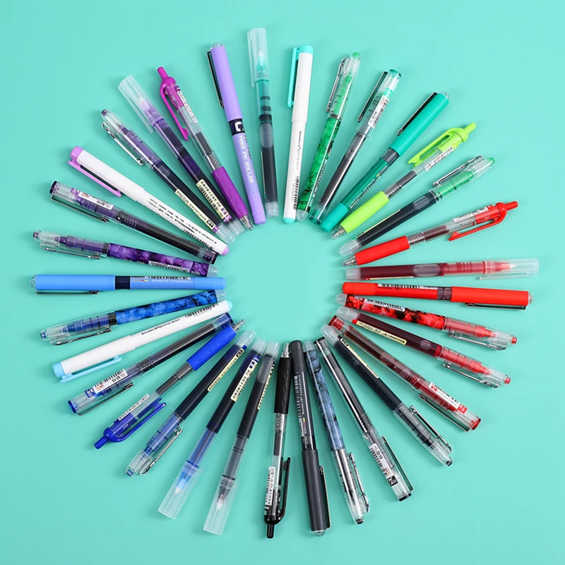 

6/7pcs Set High capacity Gel Pen Set 0.5mm Ball Pen Quick Drying Highlighter Stationery Student Office School Suppiles