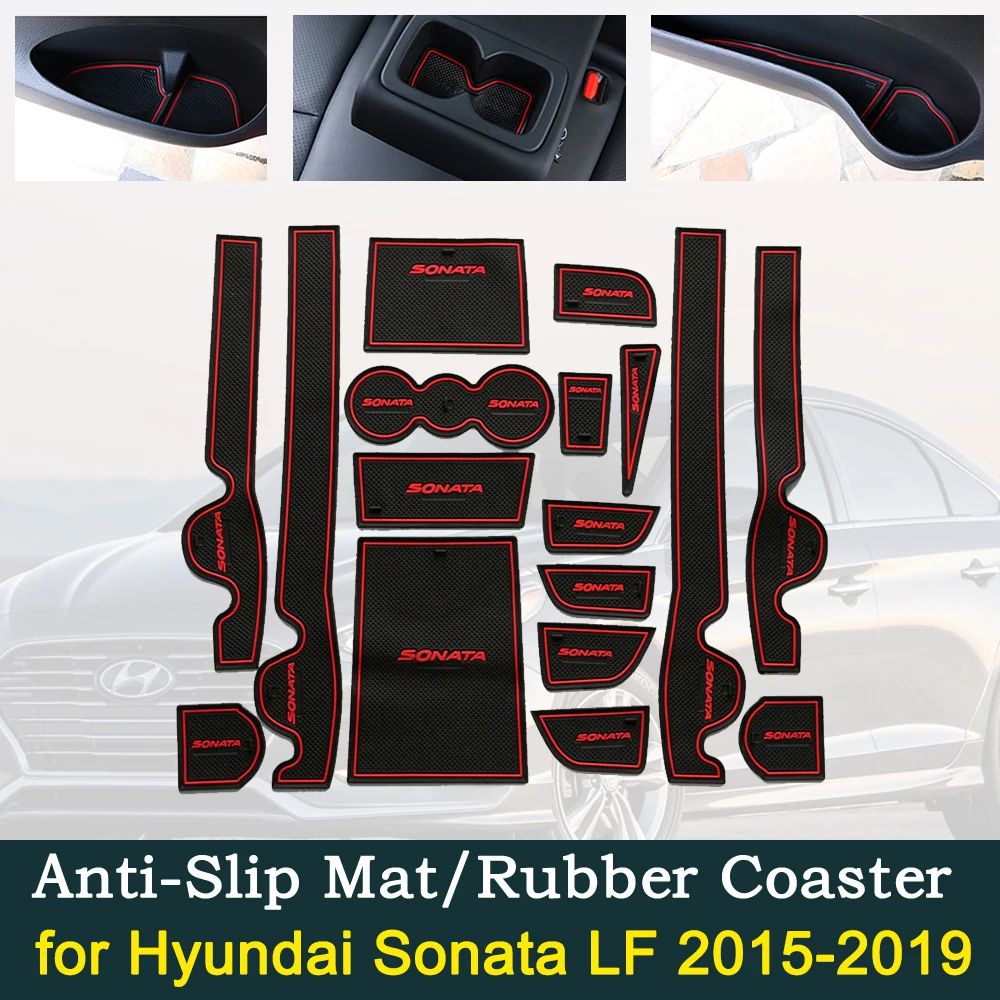Противоскользящая резиновая накладка на дверь для автомобиля Hyundai Sonata LF 2015 ~ 2019 2016