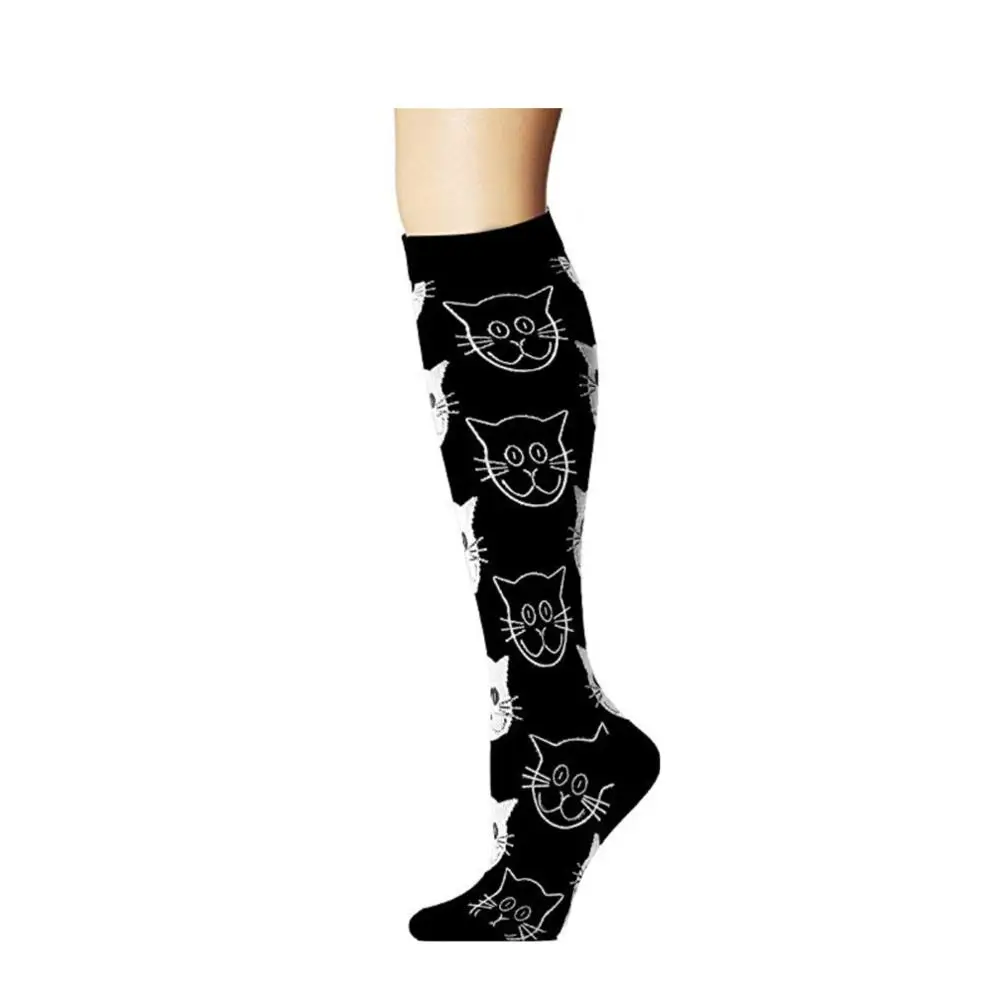 Funny Socks Women Men Sports Compression Stocking Christmas Leg Pressure Running Soccer Cycling Basketball Compress Socks - Color: as show