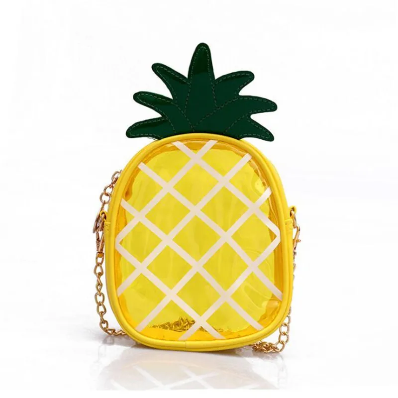 

Bags For Women 2019 Mini Pineapple Shoulder Bag Cute Chain Transparent Jelly Bag Women Messenger Bags Clear Bag