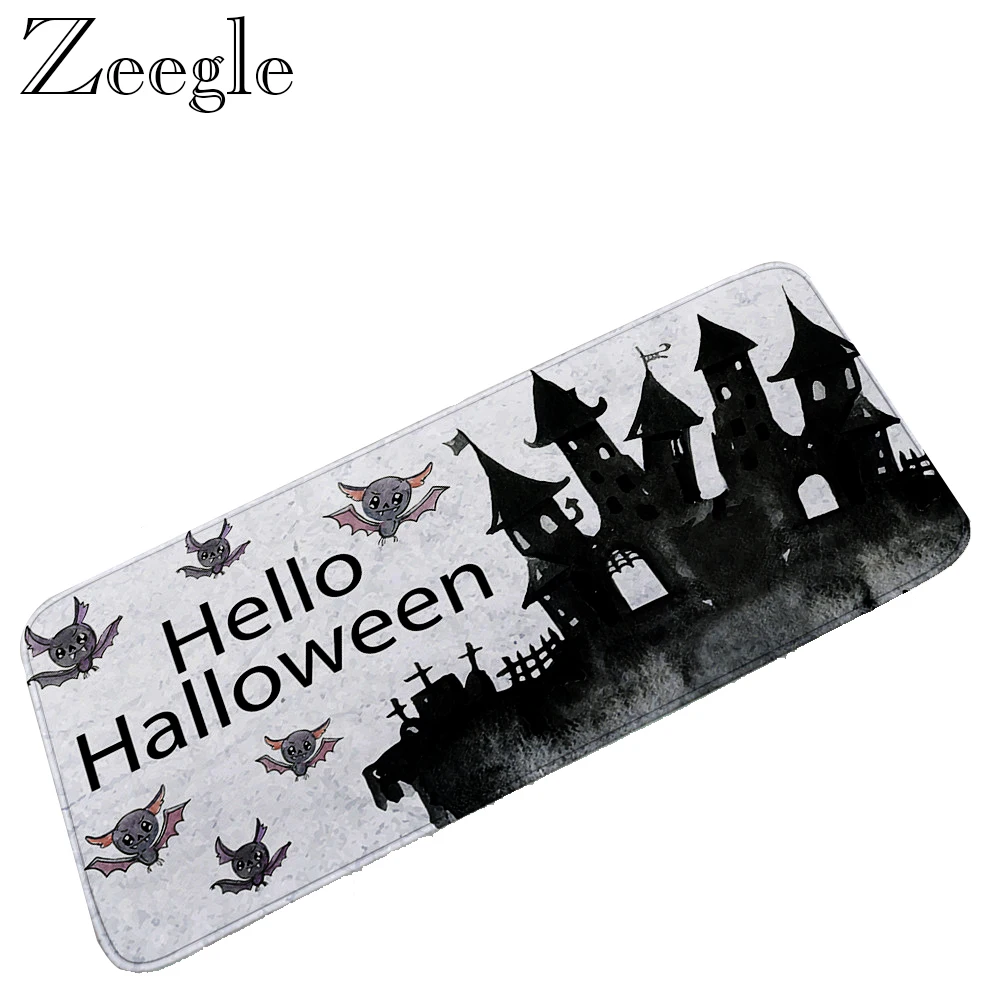 Halloween Kitchen Carpet Anti-slip Bathroom Shower Mat Absorbent Hallway Carpet Bathroom Doormat Washable Bedside Carpet Mat