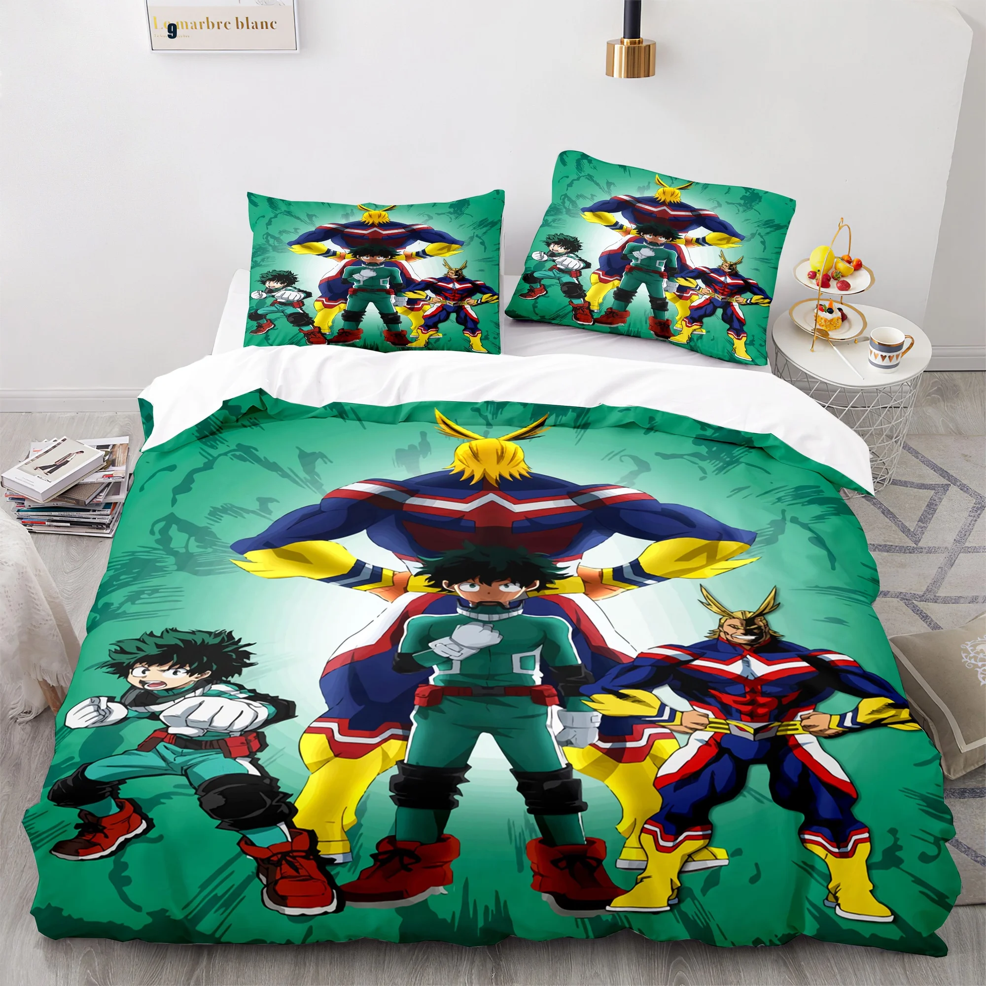 best bed sheets New Japan Anime My Hero Academia Printed Bedding Set Cartoon Duvet Covers Pillowcases Comforter Bedding Set Bedclothes Bed Linen super king quilt cover Bedding Sets