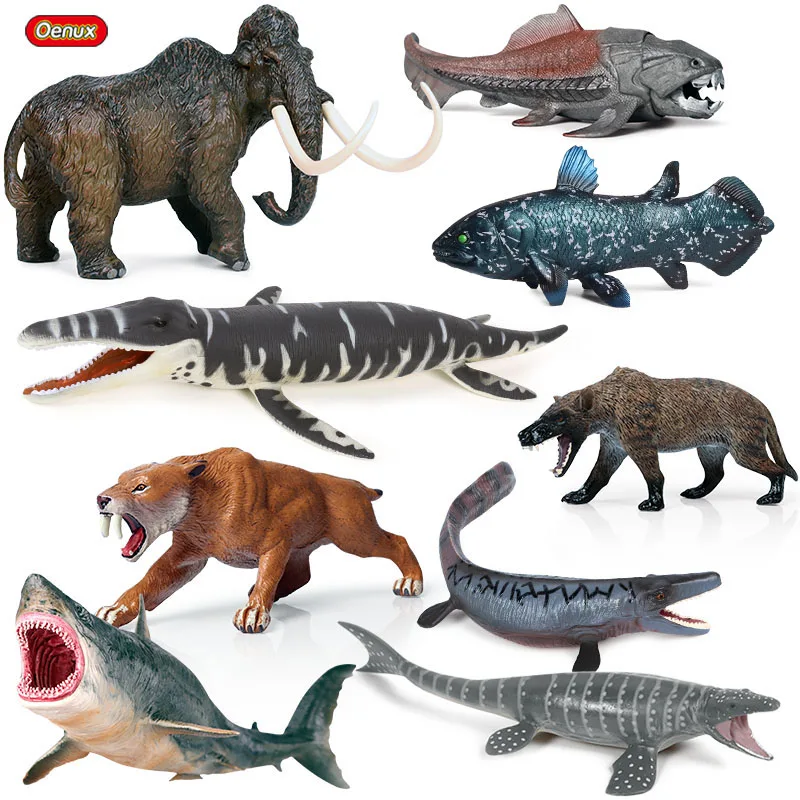 Экшн фигурки Oenux Доисторический Savage Megalodon Dunkleosteus Mosasaurus Plesiosaur Коллекционная