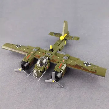 

Creator 559pcs Military Ju-88 Bombing Plane Building Blocks WW2 Helicopter Army Weapon Soldier Model Bricks Kit Toy For Children