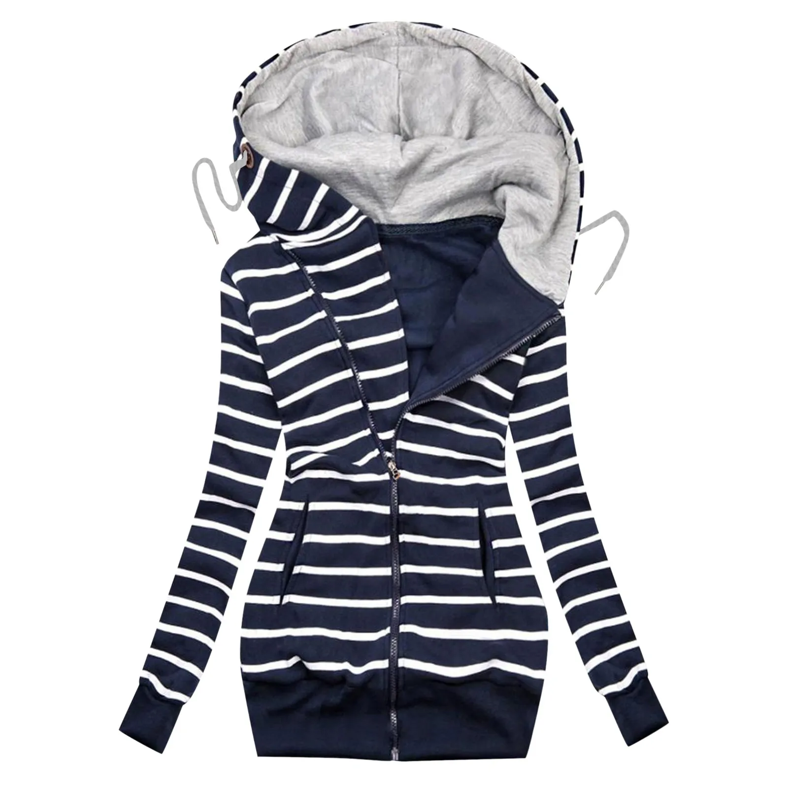 

Women Long Sleeve Sweatshirt Fashion t Coat Plaid Printed Jacket Female Overwear Zipper Pocke Jacket Overcoat Jaqueta Feminina