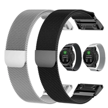 

26mm Quick Easy fit Milanese watch band for Garmin Fenix 6X 5X 3 3hr GPS watch Strap bracelet for Garmin D2 Bravo Descent MK1
