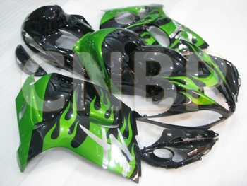 

GSXR 1300 2008 - 2018 Body Kits HAYABUSA 2011 Black Green Flame Fairings GSXR 1300 2016 Fairing