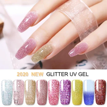 

MAD DOLL 8ml 60 Colors Glitter Nail Gel Polish UV LED Gel Sequins Soak Off Nail Art Nail UV Varnish Everything for Manicures