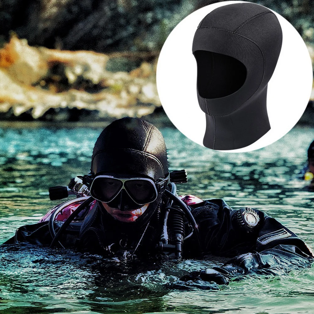 

1Pcs 3mm Neoprene Mens Womens Black Hat Wetsuit Diving Helmet Winter Stretch Hood Diving Surf Kayak Bodyboard Swimwear Cap