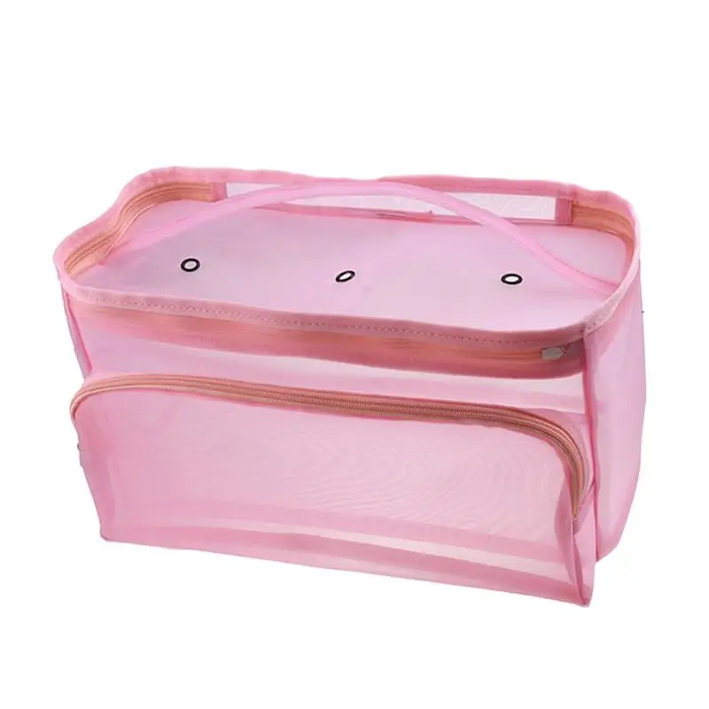 Сумка для хранения вязальных инструментов, сумка для хранения крючком, сетчатая шерстяная пряжа, сумка для хранения - Цвет: Pink