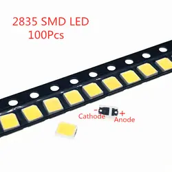 100 шт. SMD 2835 чип холодный белый 0,2 Вт 3 в 60mA 21-23LM SMT лампа с накладным креплением 10000 K светодиодный светодиод лампы для PCB