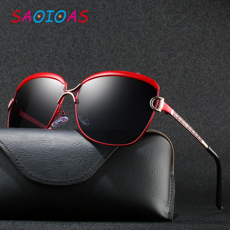 

SAOIOAS Polarized Ladies Sunglasses Women Gradient Lens Round Sun glasses Square Luxury Brand oculos lunette de soleil femme