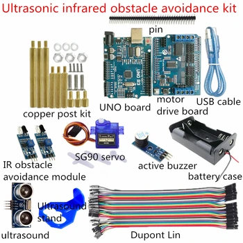

Automatic Shaking Ultrasonic Infrared Obstacle Avoidance Kit Wireless Controller For RC Robot Tank Car Chassis DIY For Arduino