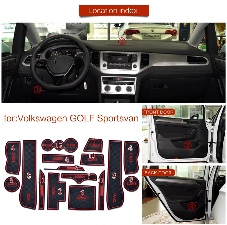 RKAC для Volkswagen Golf 7 MK7 Sportsvan ворота Слот коврик автомобильные пылезащитные коврики водяные горки Нескользящие коврики авто аксессуары