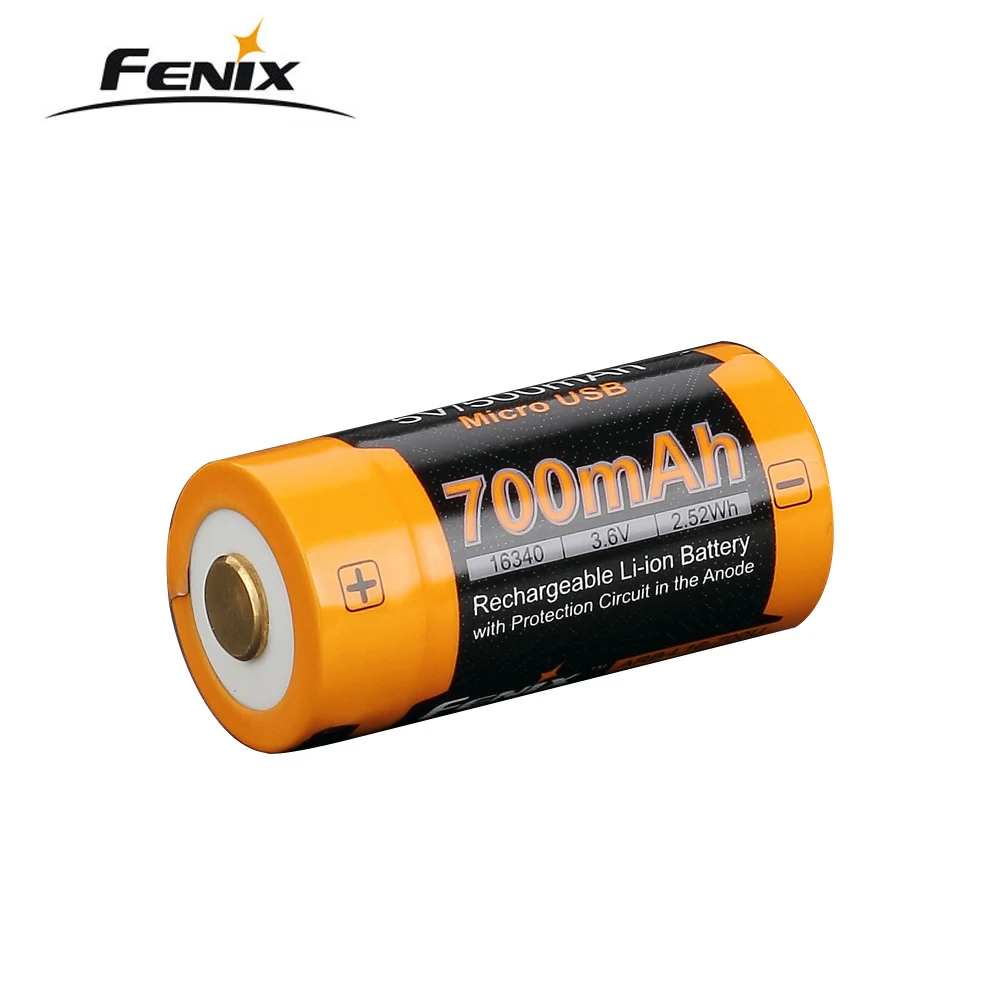 Перезаряжаемая литий ионная батарея Fenix 16340 емкостью 700 мА · ч USB RCR123A|Портативные