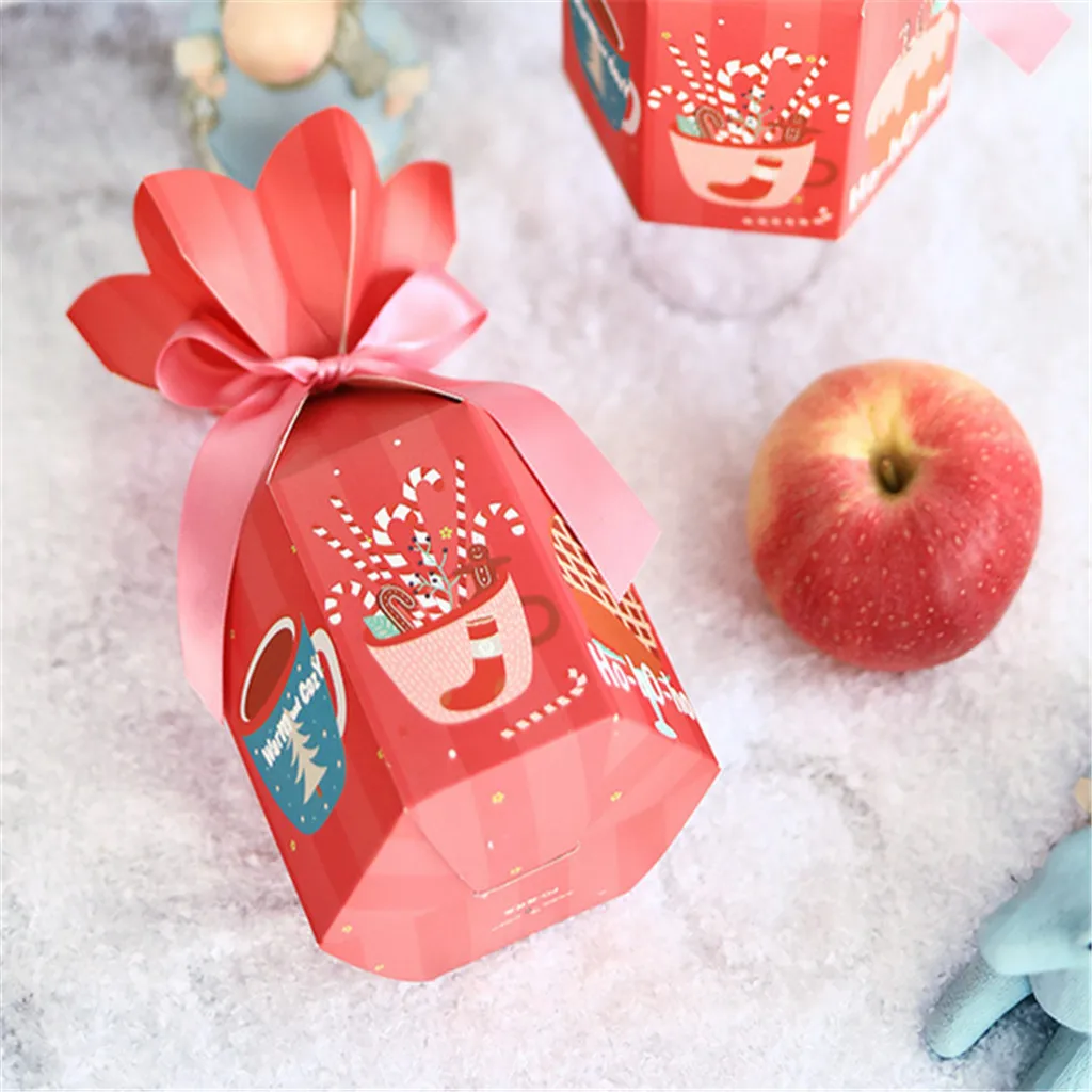 18pcs Christmas Apple Box Paper Eve Safe Fruit Box Christmas Apple Gift Box Mini Stroage Box Christmas Apple candy storage box
