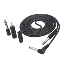 3M/10 футов инструмент гитара аудио кабель 1/4 дюйма 6,35 мм прямой угол штекер Черный ABS куртка с 3 адаптерами