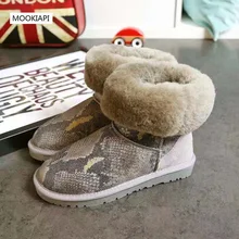 Австралийские зимние сапоги наивысшего качества, г. Натуральная овчина, Натуральная шерсть, женская обувь, шесть цветов